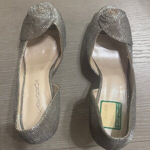 Caparros Glittering Silver Flats
